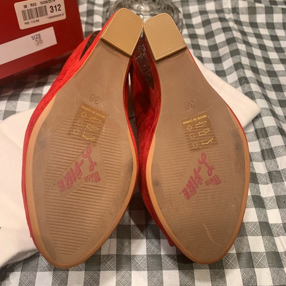 Miss L-Fire Red Savoy Suede Shoes - Picture 2 of 5